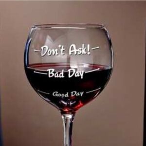 Humorous Engraved Wine Glass - Clear